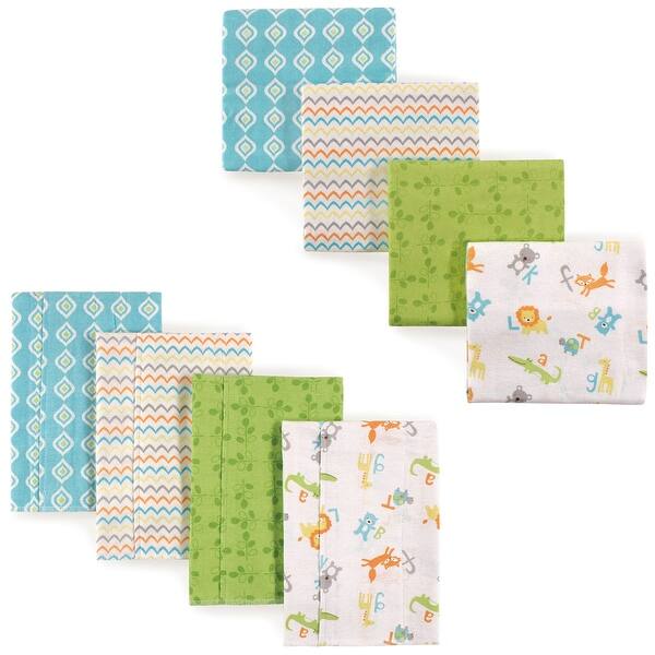 slide 1 of 1, Luvable Friends Infant Boy Cotton Flannel Burp Cloths and Receiving Blankets, 8-Piece, Abc, One Size - Abc - One Size