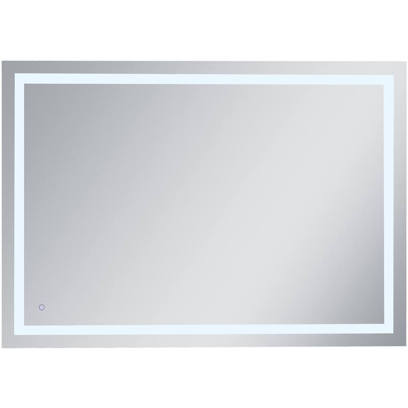 Elegant Lighting Helios 42" x 60" Rectangular Frameless Wall Mounted - Silver