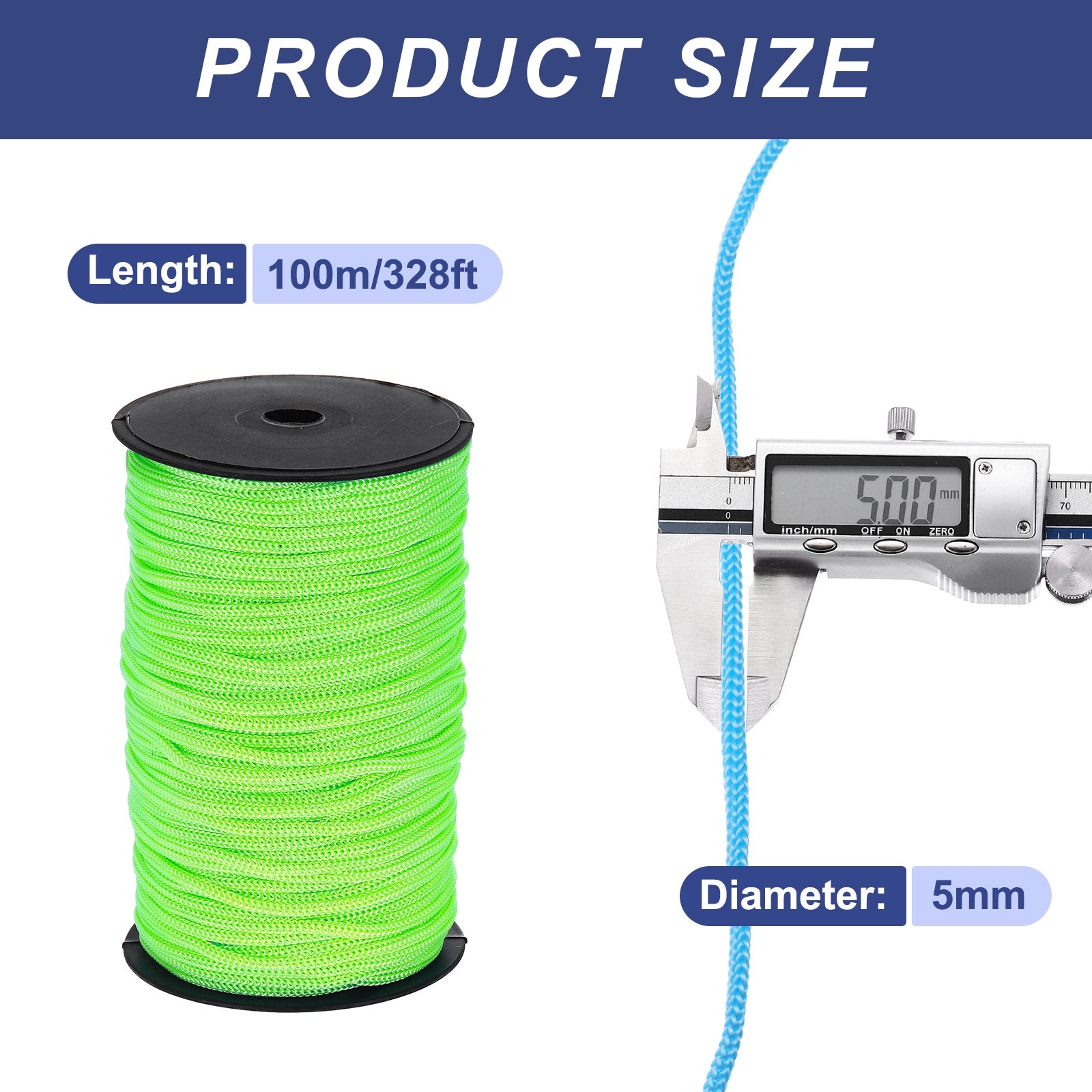 Polypropylene Rope Braided Ropes, Nylon Rope Hollow Utility Cord for Clothesline, Camping, Hiking, Outdoor