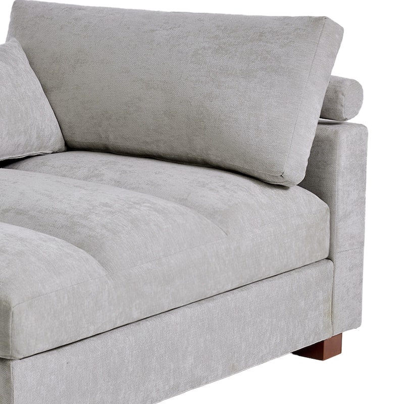 42"W Chenille Upholstered Chaise Lounge