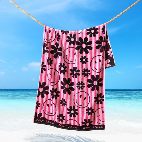 PEACEMINUSONE ビーチタオル　beach towle#1 レッド Betsey Johnson Printed Beach Towel - 36 x 72 - On Sale - Bed Bath