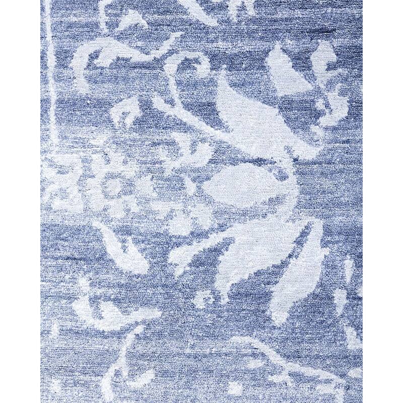 Modern One-of-a-Kind Hand-Knotted Area Rug, Blue - 9' 2" x 12' 3"