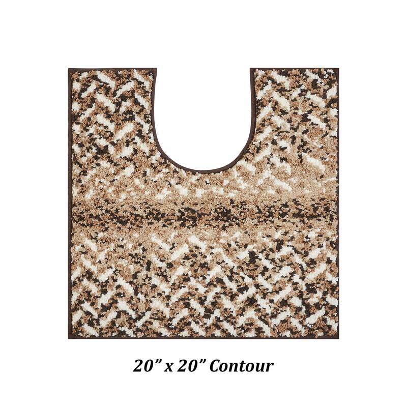 Better Trends 100% Micro Polyester Knitted Bathroom Rugs - Casablanca Collection with Chevron Pattern, Machine Washable Bath Mat