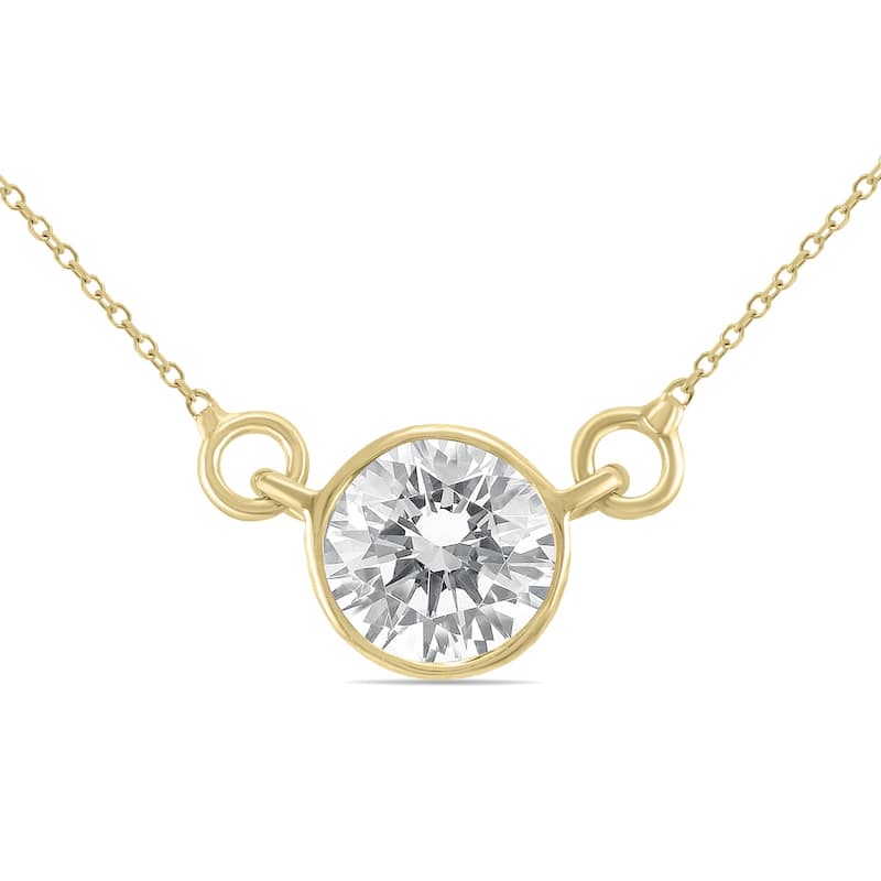 Marquee 1 Carat Diamond Bezel Pendant in 14K Yellow Gold