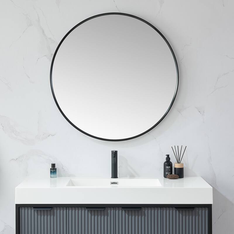 Vinnova Cascante Round Metal Wall Mirror