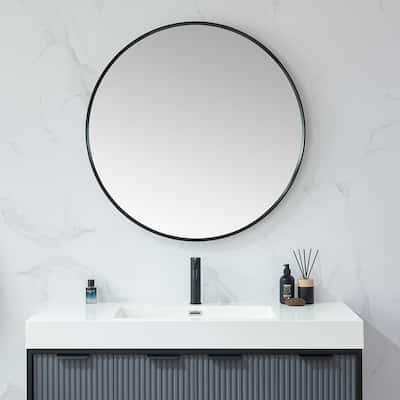 Vinnova Cascante Round Metal Wall Mirror