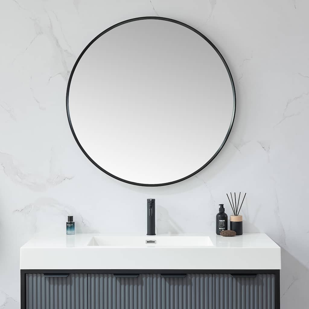 Vinnova Cascante Round Metal Wall Mirror