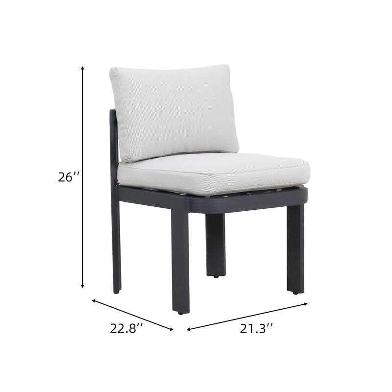 7-Piece Outdoor Patio Dining Set with Beige Cushions