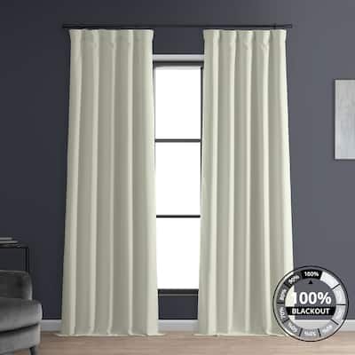 Exclusive Fabrics Faux Linen 100% Blackout Curtains Heat and Light Blocking - (1 Panel)