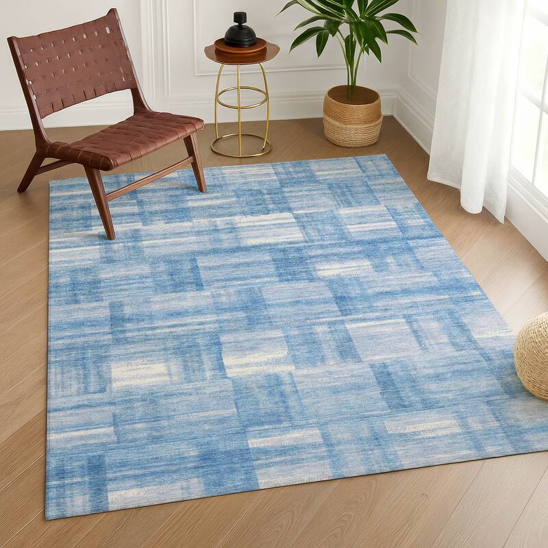Machine Washable Indoor/ Outdoor Solid Hatches Chantille Rug