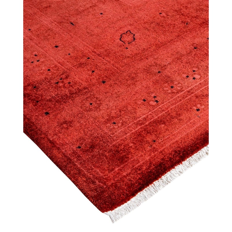 Fine Vibrance, One-of-a-Kind Hand-Knotted Area Rug - Red, 9' 1" x 12' 8" - 9' 1" x 12' 8"