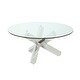 preview thumbnail 3 of 5, Somette 35" Round Glass Top Cocktail Table