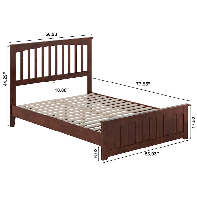 Becket Solid Wood Low Profile Platform Bed with Matching Footboard
