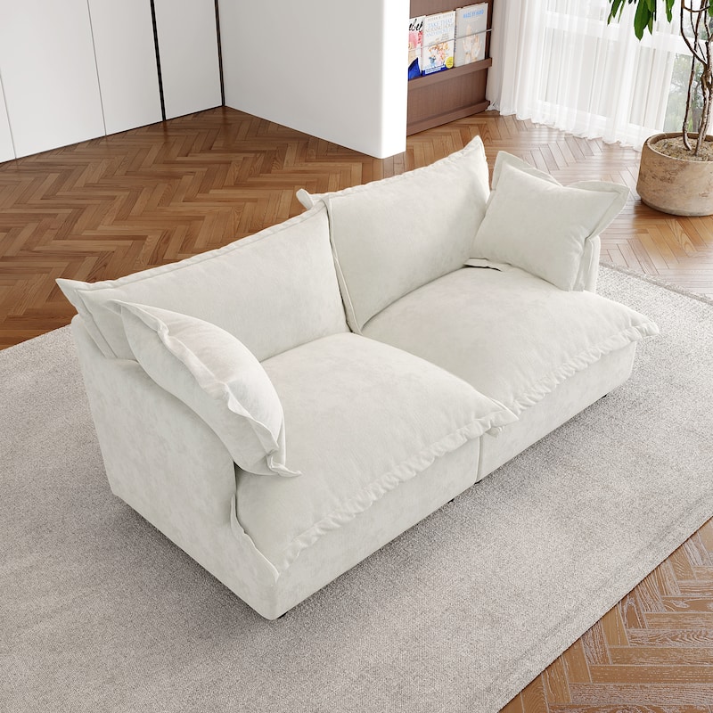 Double Layer Cushion Comfy Cloud Modular Sectional Sofa Set