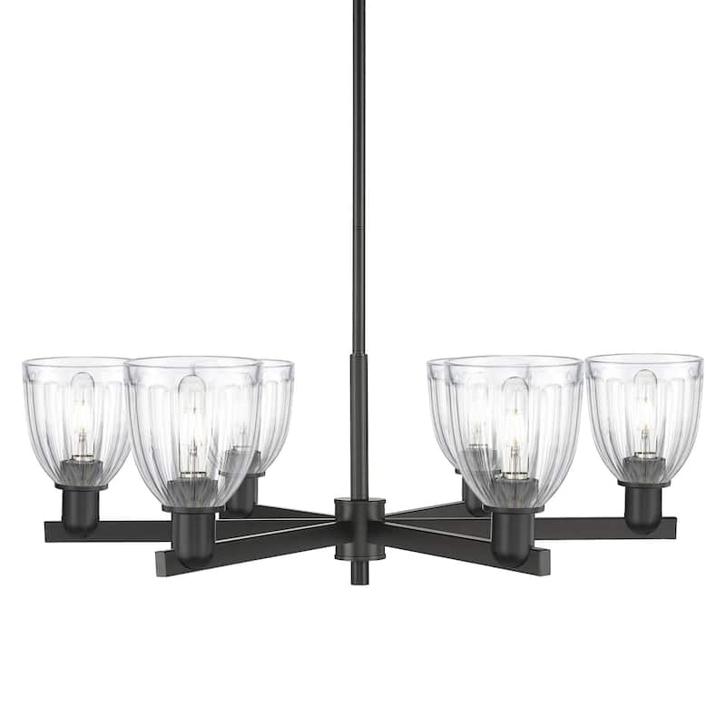 Innovations Lighting 716-6CR-12-36 Brookfield Chandelier Brookfield 6 - Matte Black / Clear