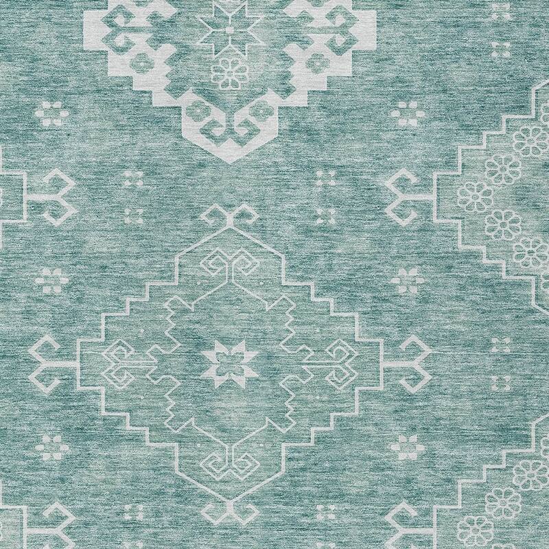 HomeRoots Medallion Traditional Rectangle Outdoor Rug