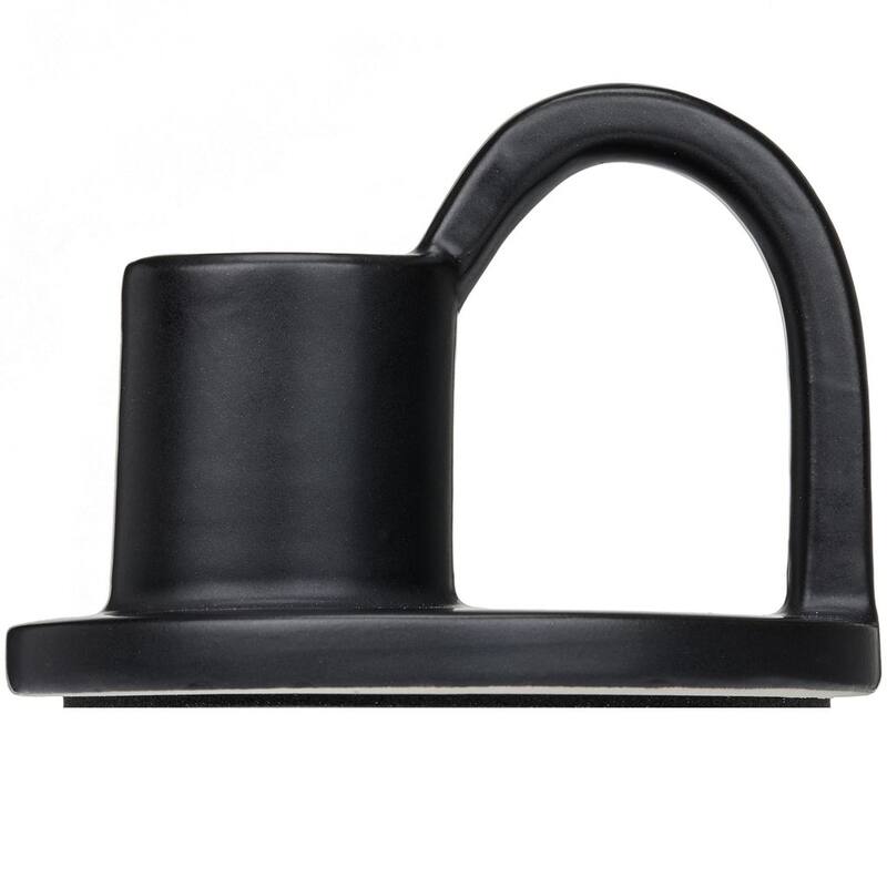 Set of Two Elise Short Ceramic Candlesticks in Matte Black