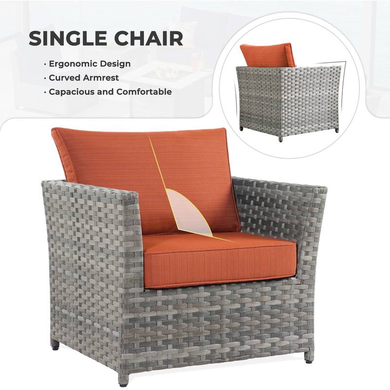HOOOWOOO 12-piece Wicker Outdoor Sectional Sofa Set with Coffee Table