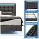 preview thumbnail 6 of 9, Queen Size Floating Bed Frame with Lights and USB Charging, Modern Upholstered Platform LED Bed with Slat Support