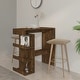 preview thumbnail 45 of 48, vidaXL Bar Table with Storage Rack 39.4"x19.7"x40" Engineered Wood - 39.4" x 19.7" x 40"