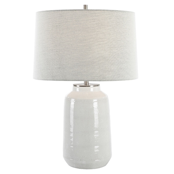 slide 2 of 7, Uttermost Odawa White Farmhouse Table Lamp - 26"H, Shade 10"H x 17"Dia.