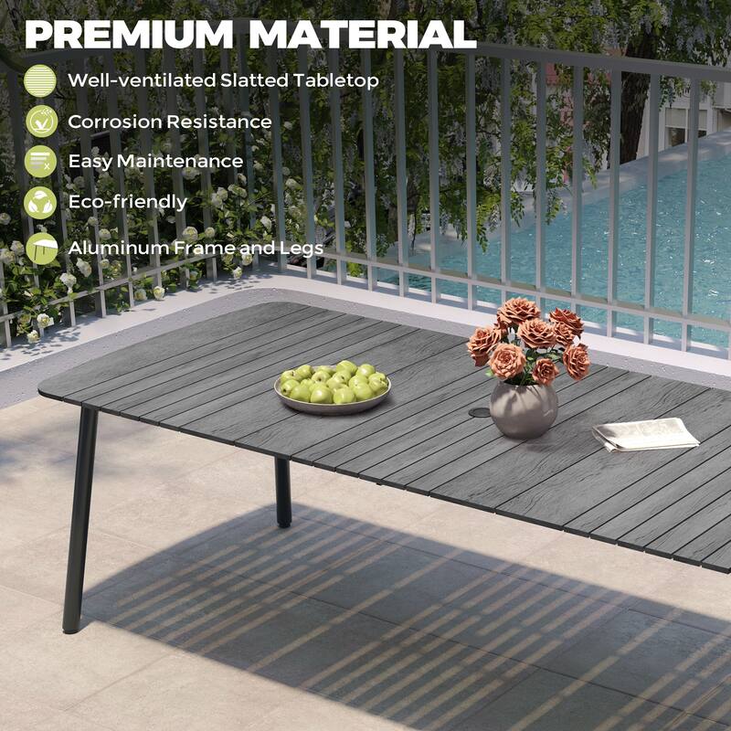 VredHom Outdoor Rectangular Aluminum Dining Table