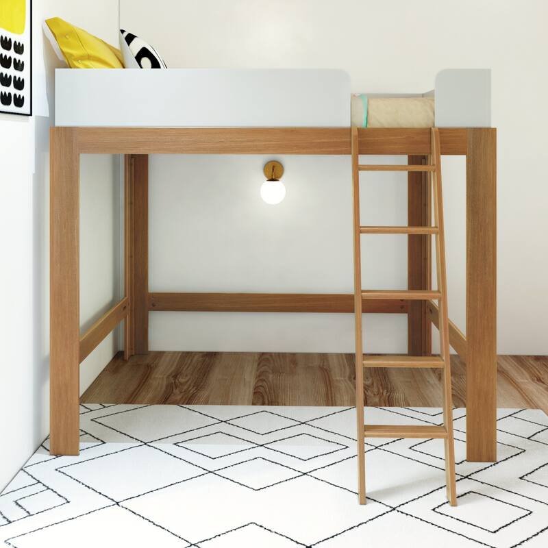Max and Lily Mid-Century Modern Full-Size High Loft Bed