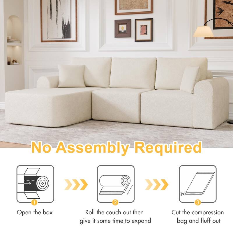 Oversized Modular Sectional Sofa with L-Shape Chaise Modern Upholstered Cloud Couches with Throw Pillows for Living Room Bedroom