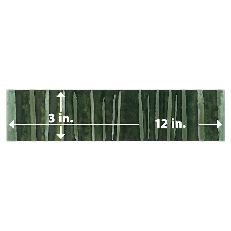 Merola Tile Joliet Prisma Jade 3" x 12" Fluted Ceramic Wall Tile
