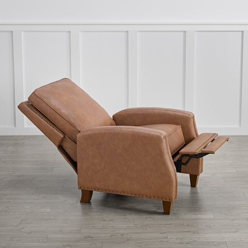 Spruce & Spring Alston Push Back Recliner Chair with Nailhead Trims for Living Room
