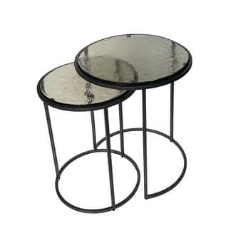 Carolina Living Serena Nesting Tables with Recycled Glass - Antique Gold