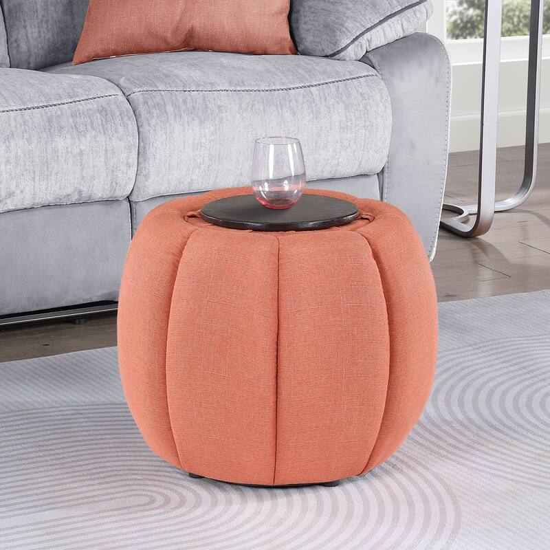 Storage Ottoman with Reversible Tray Lid - Decorative Accent Furniture with Hidden Storage and Multi-Use Serving Tray Top