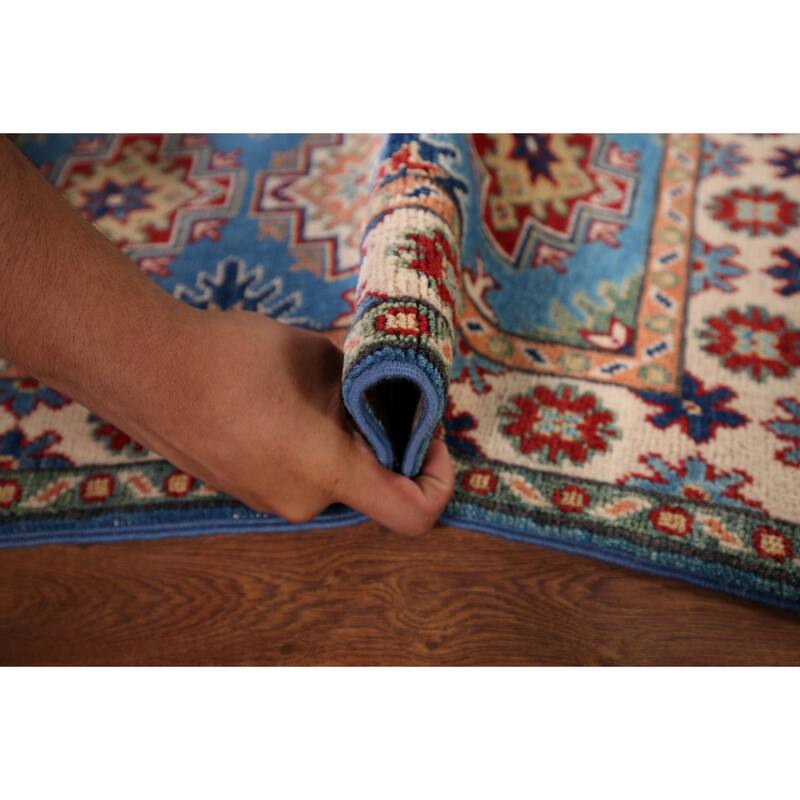 Blue Kazak Accent Rug Handmade Oriental Traditional Wool Carpet - 2'0" x 3'0"