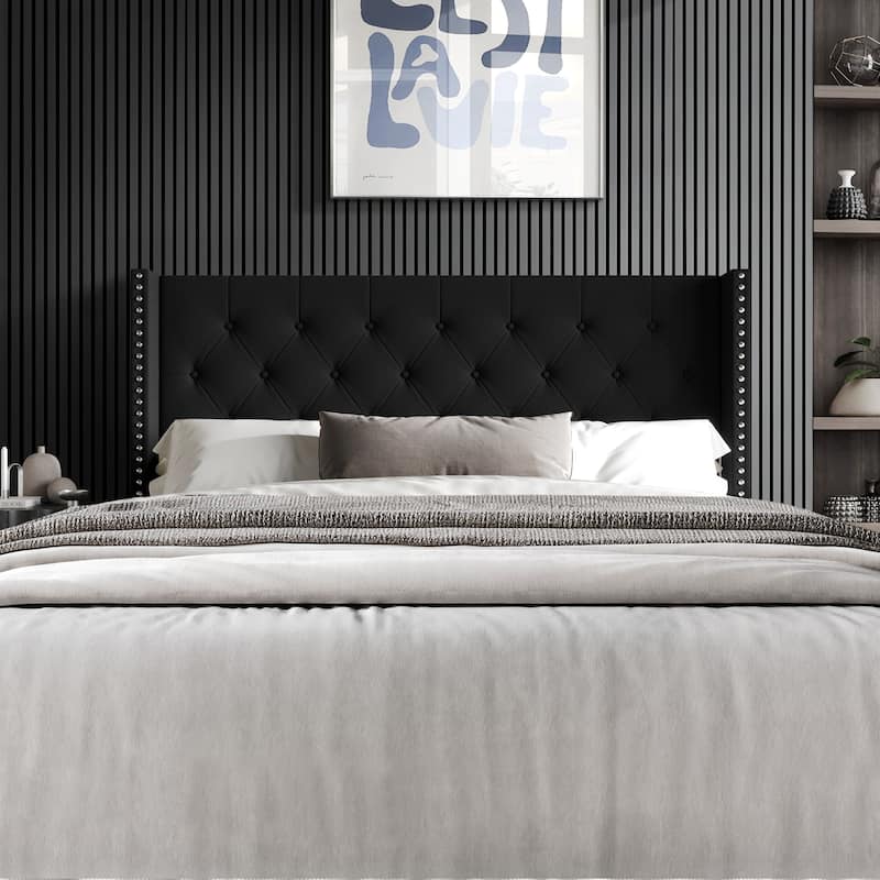 Clayfell Grinnell Tufted Upholstered Headboard - Black - King