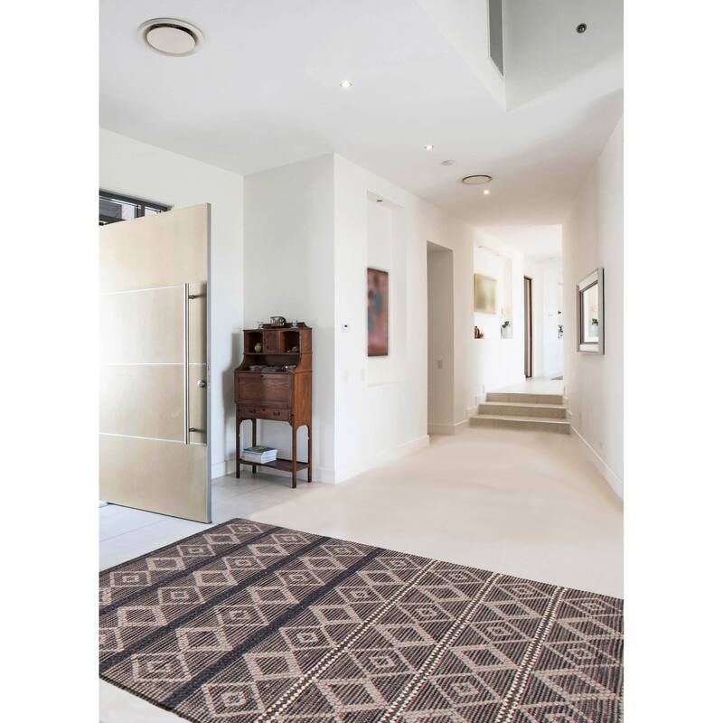 ECARPETGALLERY Braid weave Sienna Grey Wool Rug - 4'0 x 6'0