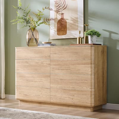 Modern 8 Drawer Dresser for Bedroom, Handle-less Wooden Dressers