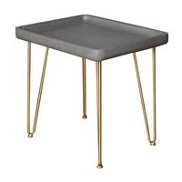 Shop Rectangular Wooden Side Table With Hairpin Legs Gray And Gold On Sale Overstock 31247375