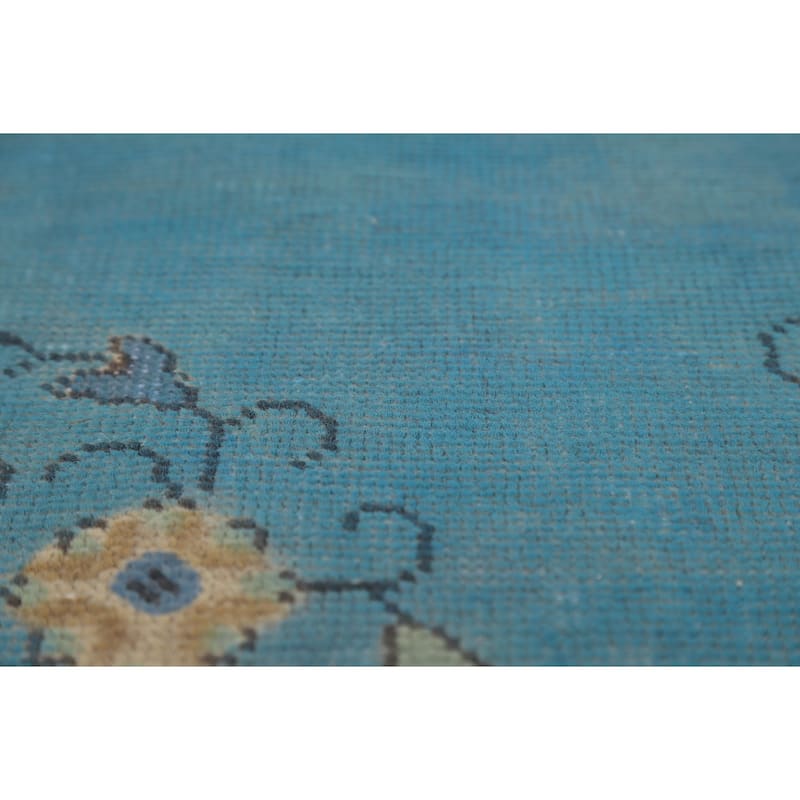Blue Medallion Tabriz Persian Rug Hand-Knotted Oriental Wool Carpet - 9'6"x 12'8"