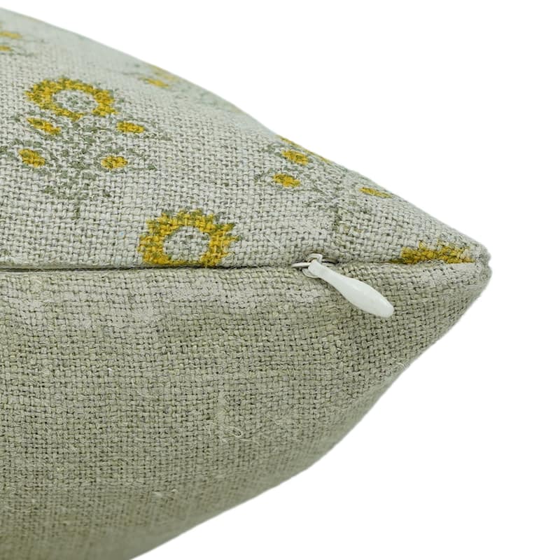 Linen Bohemian Block print pillow Cover Bagru Buti