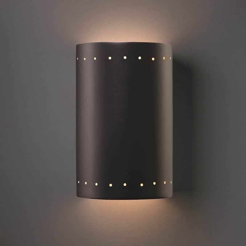 Justice Design Group Ambiance Large Cylinder w/ Perfs Open Top & Bottom Wall Sconce