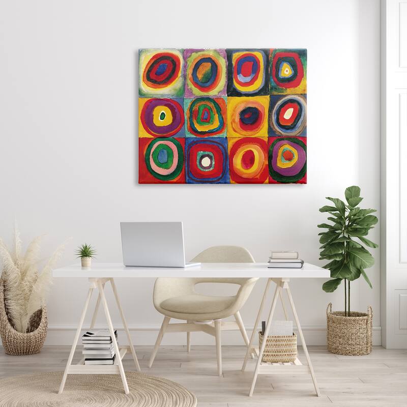 Stupell Modern Circle Shapes Aligned Abstract Swirl Pattern Canvas Wall Art, Design by Wassily Kandinsky