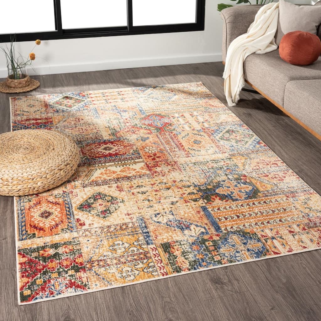 Heriz Collection Abstract Southwestern Area Rug