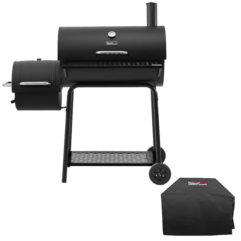 Royal Gourmet CC1830FC, Charcoal Grill with Smoker and Cover, black