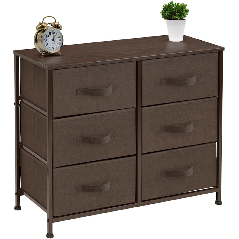 Extra Wide Dresser Organizer With 6 Drawers - Brown