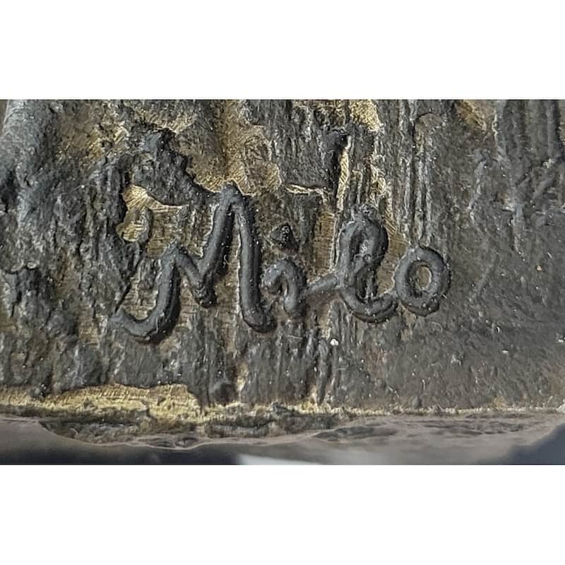 Relaxed Couple Bronze Sculpture – Intimate Sitting Lovers Figurine On Marble Base