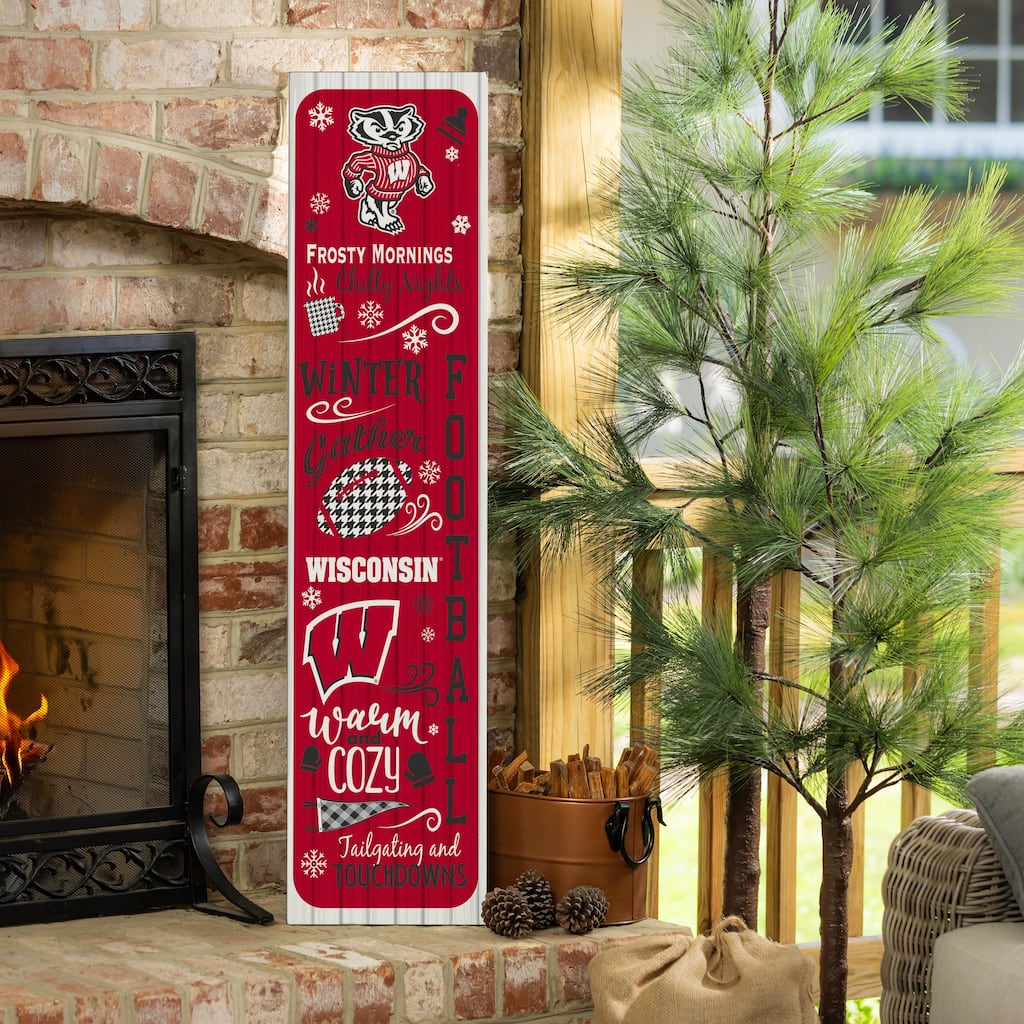47" Double Sided Seasonal Porch Leaner, University of Wisconsin-Madison - 47" x 11.25"