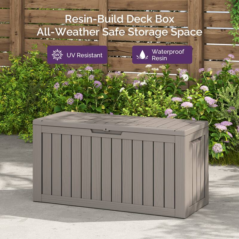 80 Gallon Deck Box & Storage Shed Container Seating Tools - 85 Gallon