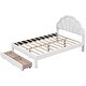 preview thumbnail 5 of 16, Chic Full Size LED Bed with Seashell Headboard and Dual Storage Drawers, White/Pink