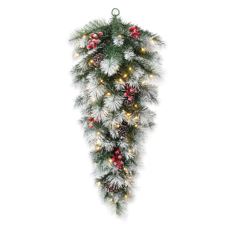 Glitzhome 3FT Pre-Lit Christmas Teardrop With 50 Warm White Lights and Timer - Multi-white