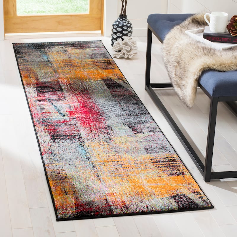 SAFAVIEH Porcello Edelgard Modern Abstract Rug - 2'3" x 8' Runner - Multi